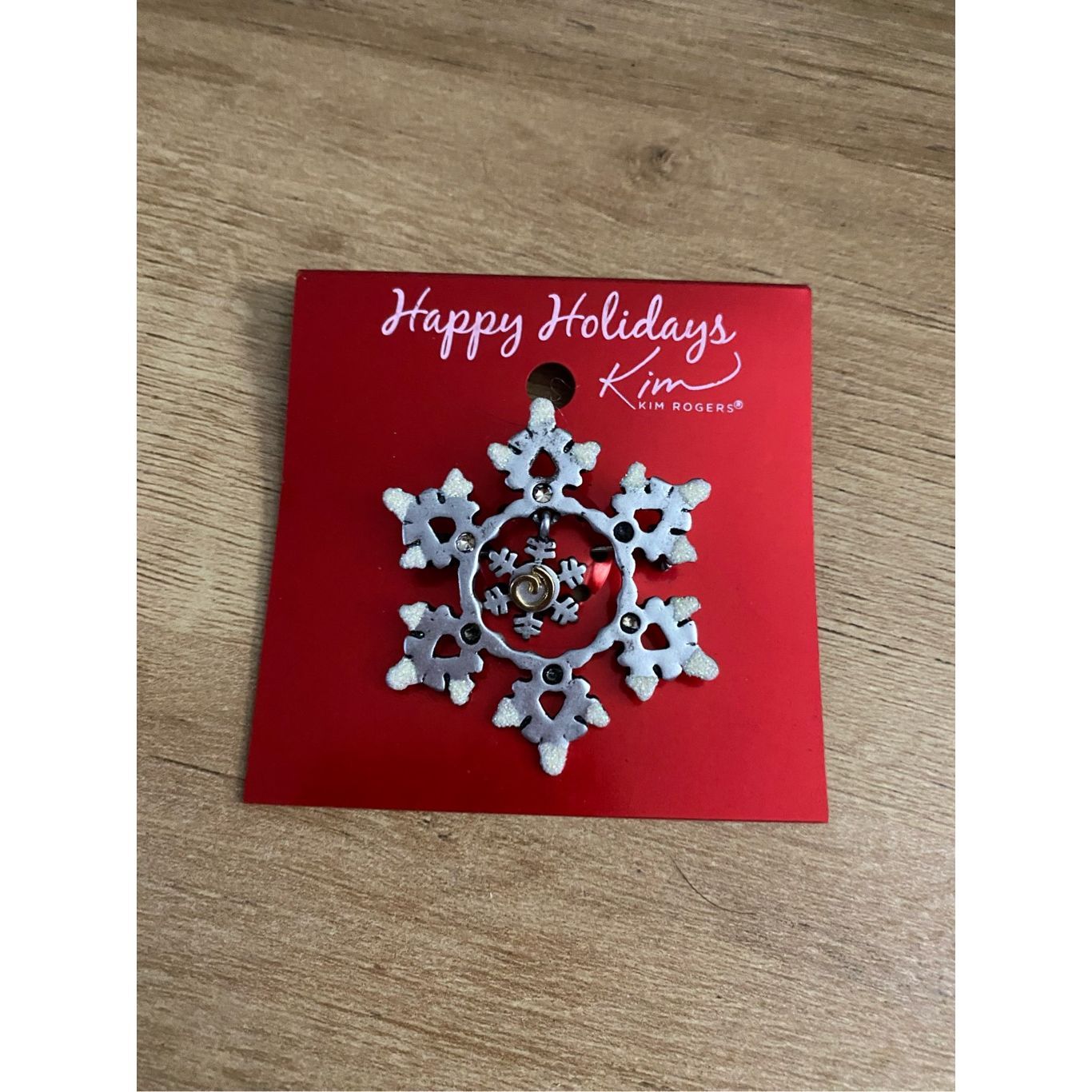 Kim Rogers Nib Holiday Snowflake Pin Brooch 7$